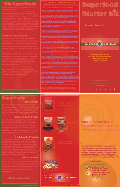 Sunfood Nutrition Pamphlet Superfoods